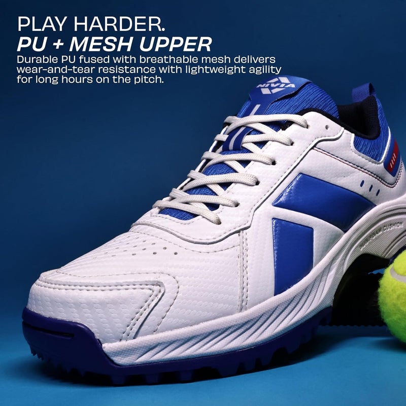 Nivia Hattrick Lightweight Cricket Shoes for Men - PU & Mesh Upper with Rubber Sole for HighGrip and Shock Absorption - Image 3