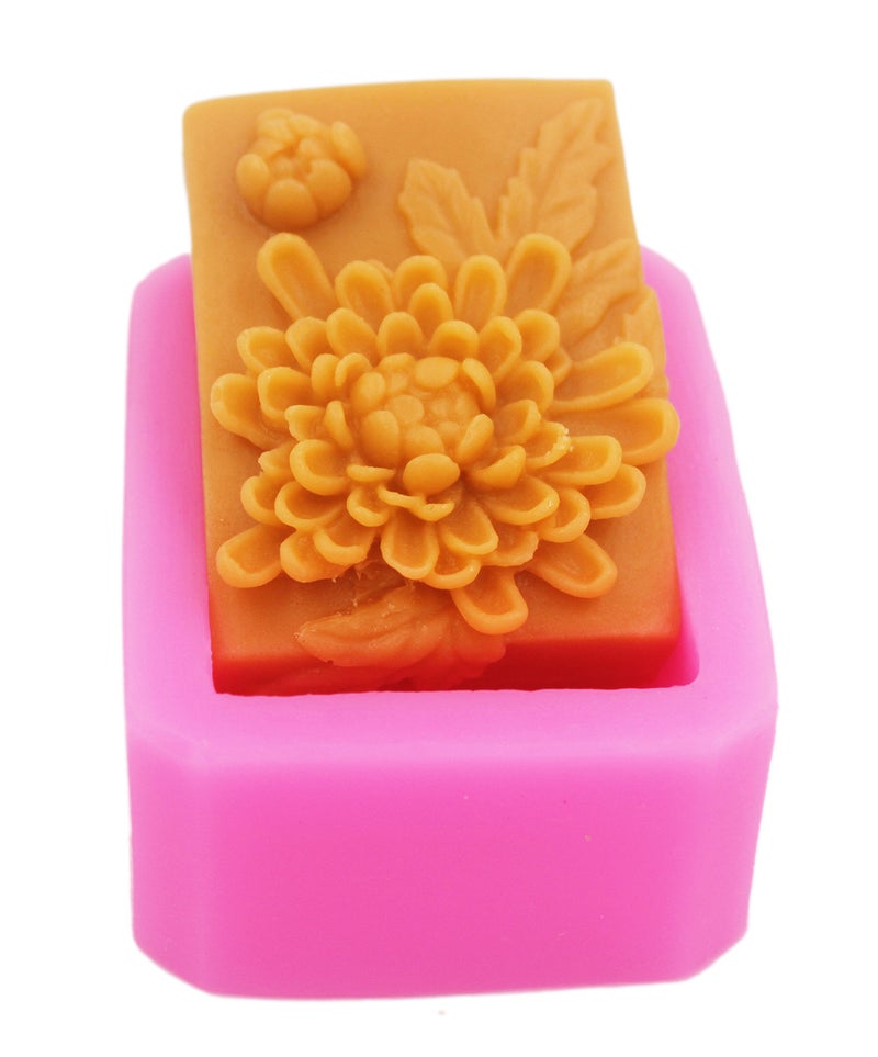 Longzang 2.9" Chrysanthemum 50304 Craft Art Silicone Soap Mold Craft Molds DIY (S178) - Image 1