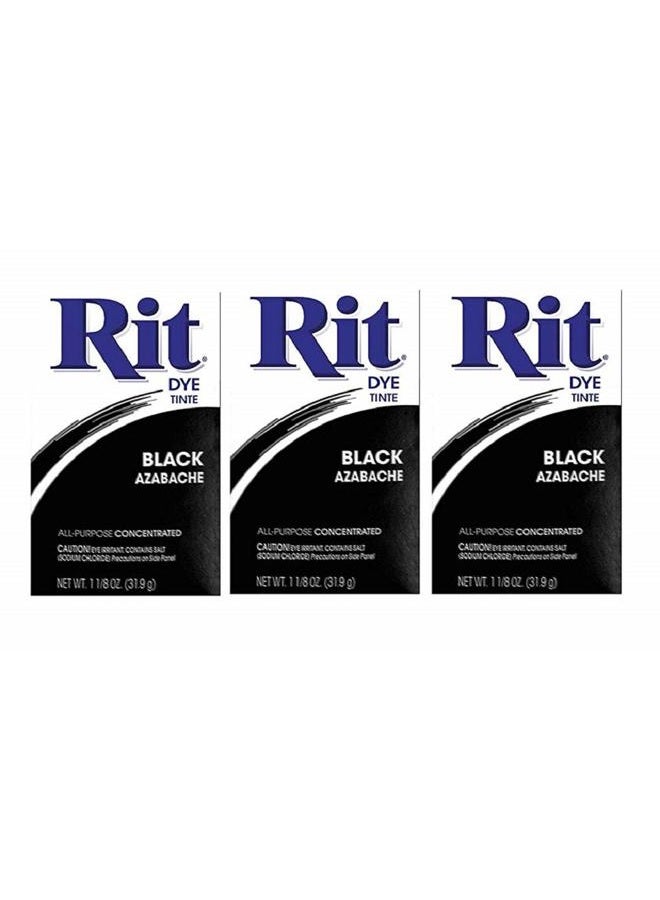 RIT Dye Powder Dye, 1-1/8 oz, Black, 3-Pack - Image 1