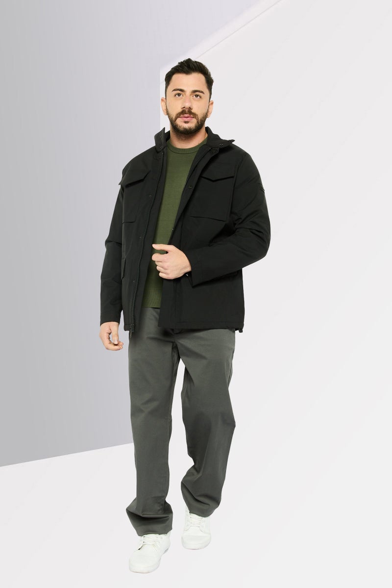 Michael Kors Men Brand Logo Parka Jackets, Black - Image 2