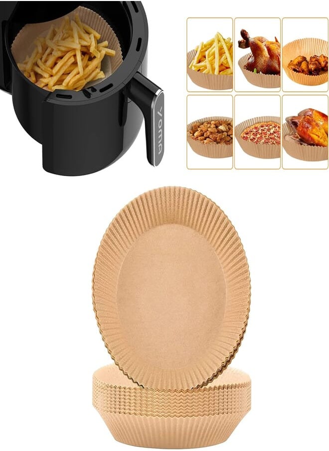 YOMA - Air fryer disposable paper, non-stick air fryer liners cooking paper, baking paper for air fryer oil-proof and water-proof, food grade parchment for baking roasting microwave (6.5) - Image 1