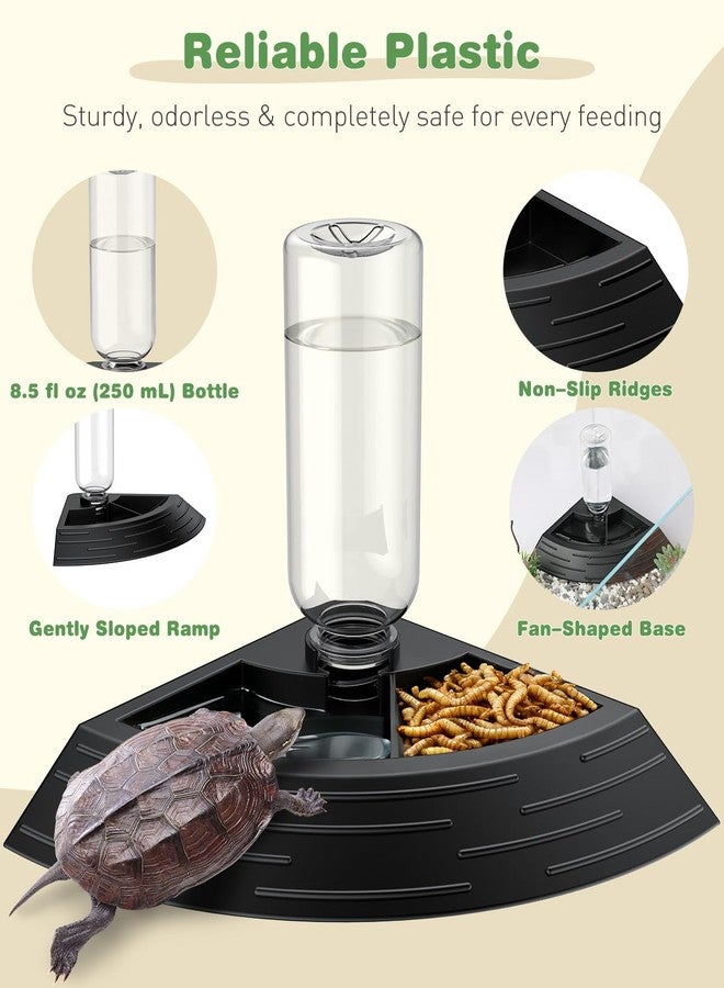 باوفلي وعاء ماء للزواحف من باوفلاي، وعاء ماء للسلاحف، وعاء ماء للتنين الملتحي، مغذي طعام للزواحف، موزع مياه أوتوماتيكي، ملحقات تغذية للسلاحف، والوزغ، والسحالي، والحرباء، أسود - Image 5