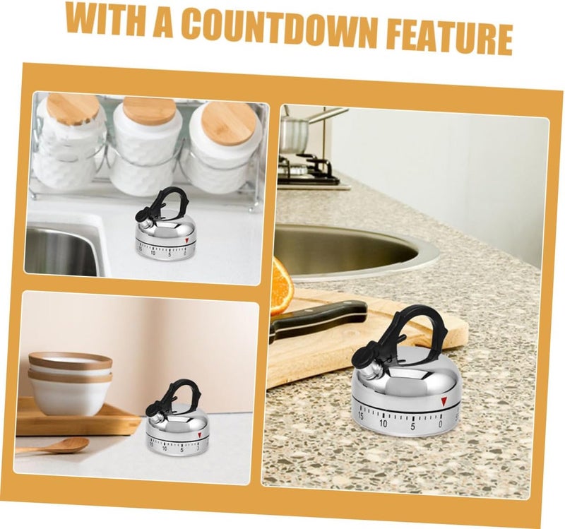 2pcs Mechanical Cooking Timer Manual Countdown Loud Timer Portable 60 Minute for Cooking and Baking - Image 3