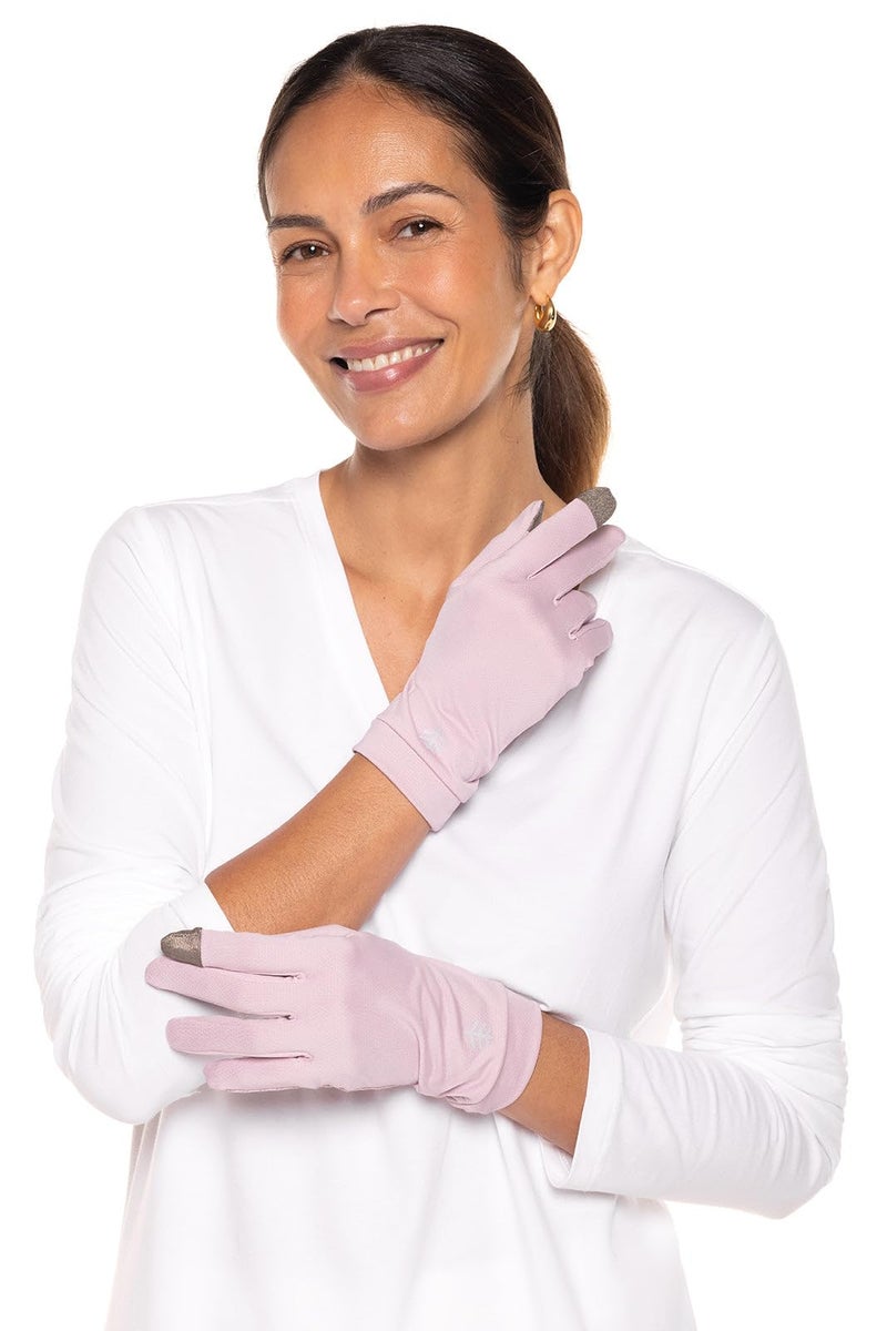 Coolibar Full Finger UV Sun Gloves - UPF 50+ Sun Protection - Gannett in Dusty Mauve - Image 2