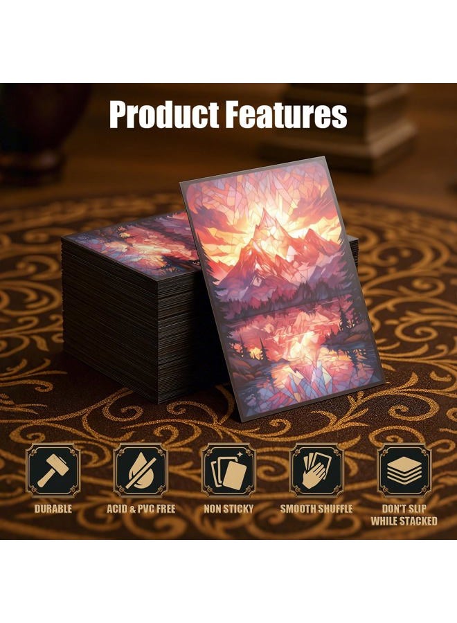 Kiiransr MTG Card Sleeves -Stained Glass Mountain- Ultra Clear Front & Matte Finish Back, 100 Count Standard Size TCG Sleeves, Matte Art Sleeves for Magic The Gathering - Image 5