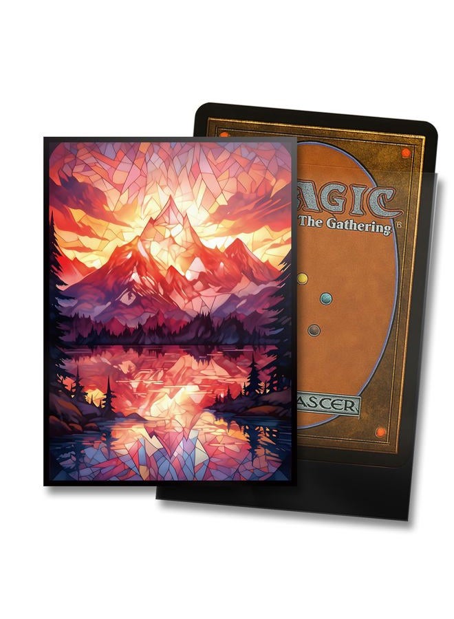 Kiiransr MTG Card Sleeves -Stained Glass Mountain- Ultra Clear Front & Matte Finish Back, 100 Count Standard Size TCG Sleeves, Matte Art Sleeves for Magic The Gathering - Image 2
