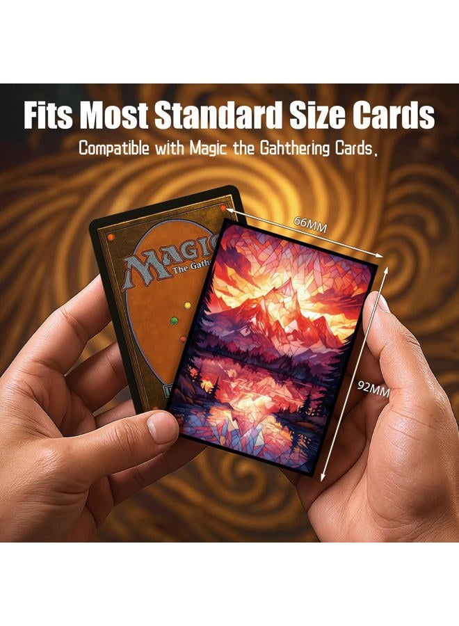 Kiiransr MTG Card Sleeves -Stained Glass Mountain- Ultra Clear Front & Matte Finish Back, 100 Count Standard Size TCG Sleeves, Matte Art Sleeves for Magic The Gathering - Image 4