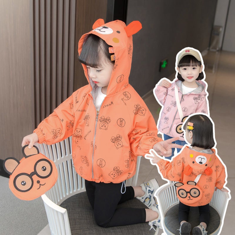 Girls Spring & Fall Fashionable And Versatile Casual Denim Windbreaker Jacket 1-6 Years Old Baby Korean Style Long-Sleeved Clothes Children'S Clothing 2 - Image 1