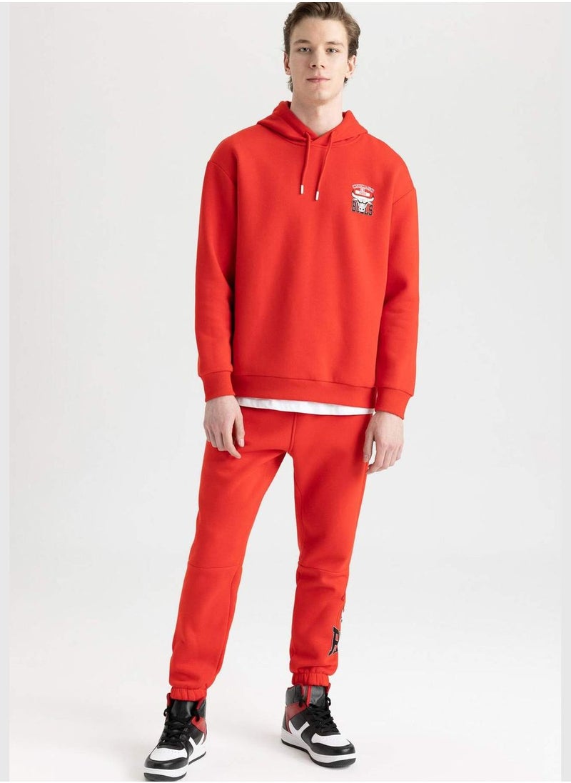 DeFacto Man NBA Chicago Bulls Licenced Hooded Long Sleeve Knitted Sweatshirt  - Image 5