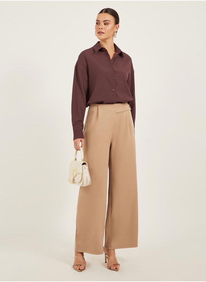 Styli - Textured Long Sleeve Oversized Shirt - Image 1
