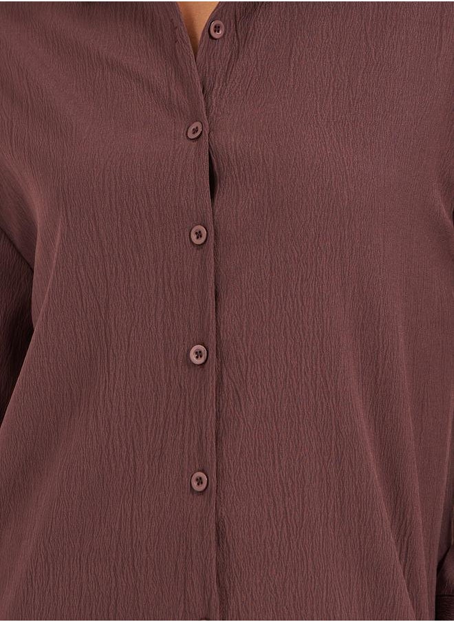 Styli - Textured Long Sleeve Oversized Shirt - Image 1