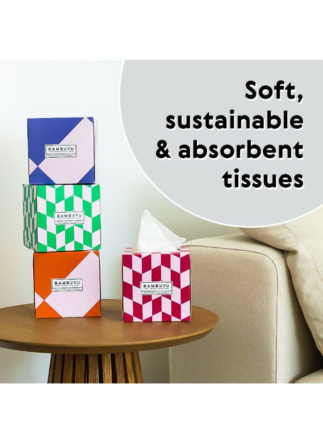 Bambuyu Bamboo 3 Ply Facial Tissues Cubes 65 Sheets Pack of 12  - Image 2