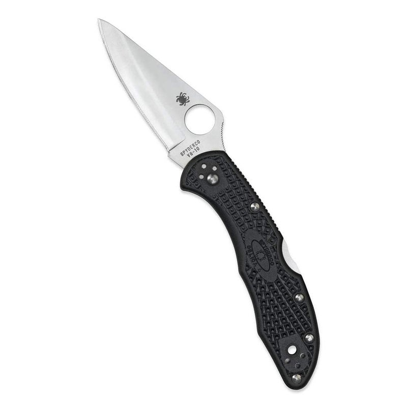 Spyderco سكين سبايدركو دليكا 4 خفيف الوزن بتوقيع مع شفرة فولاذية بطول 2.90" ومقبض FRN - حافة عادية - C11PBK - Image 1