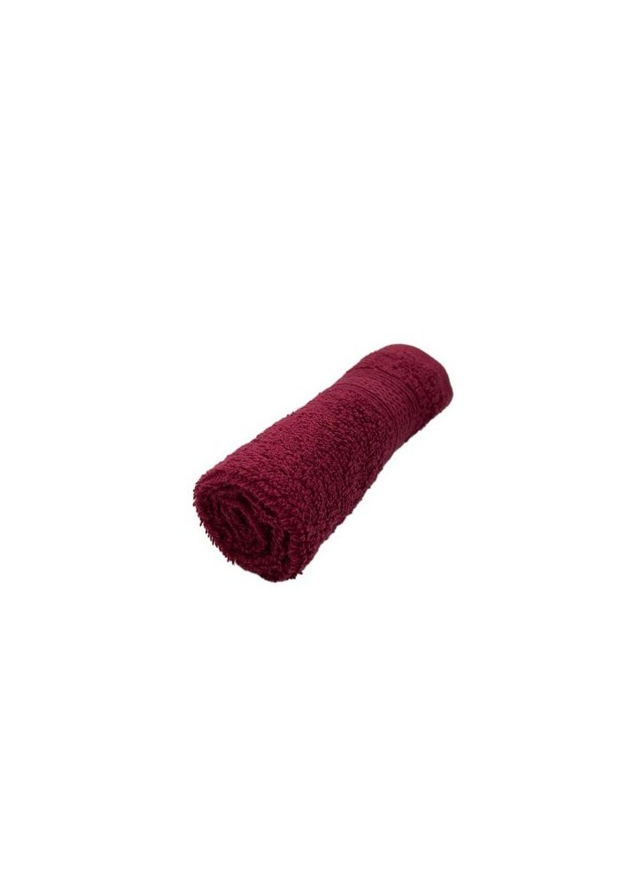 BYFT Daffodil(Burgundy) Premium Face Towel (30x30Cm-Set of 1) Cotton, Highly Absorbent and Quick dry, Hotel and Spa Quality Bath linen with Stripe Diamond Dobby-500Gsm - Image 4
