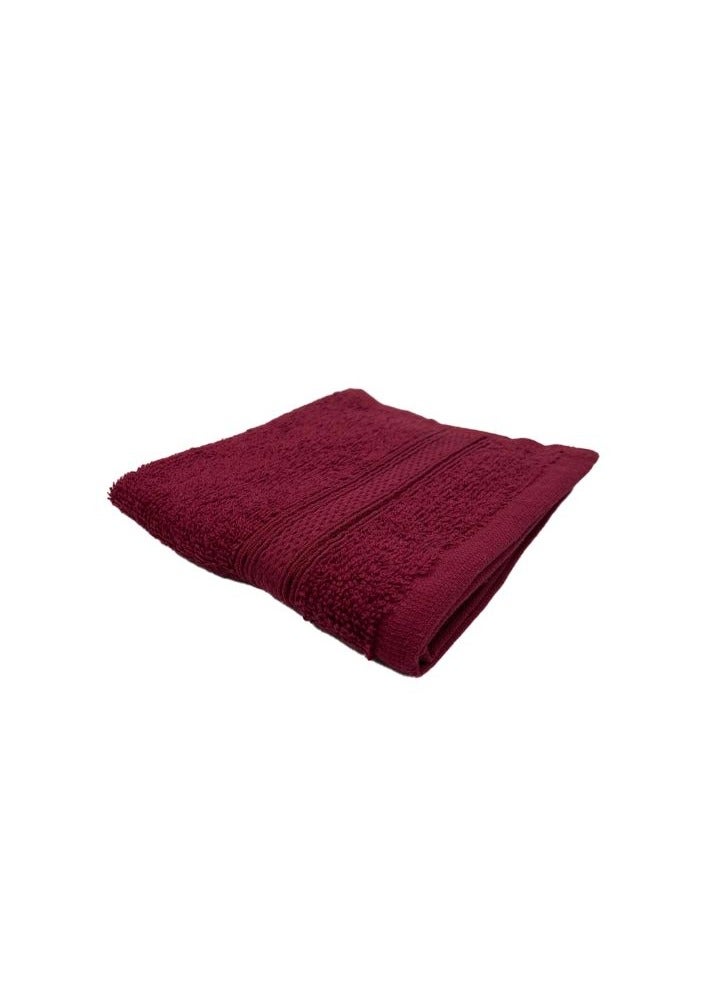BYFT Daffodil(Burgundy) Premium Face Towel (30x30Cm-Set of 1) Cotton, Highly Absorbent and Quick dry, Hotel and Spa Quality Bath linen with Stripe Diamond Dobby-500Gsm - Image 3