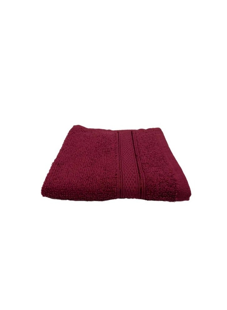 BYFT Daffodil(Burgundy) Premium Face Towel (30x30Cm-Set of 1) Cotton, Highly Absorbent and Quick dry, Hotel and Spa Quality Bath linen with Stripe Diamond Dobby-500Gsm - Image 2
