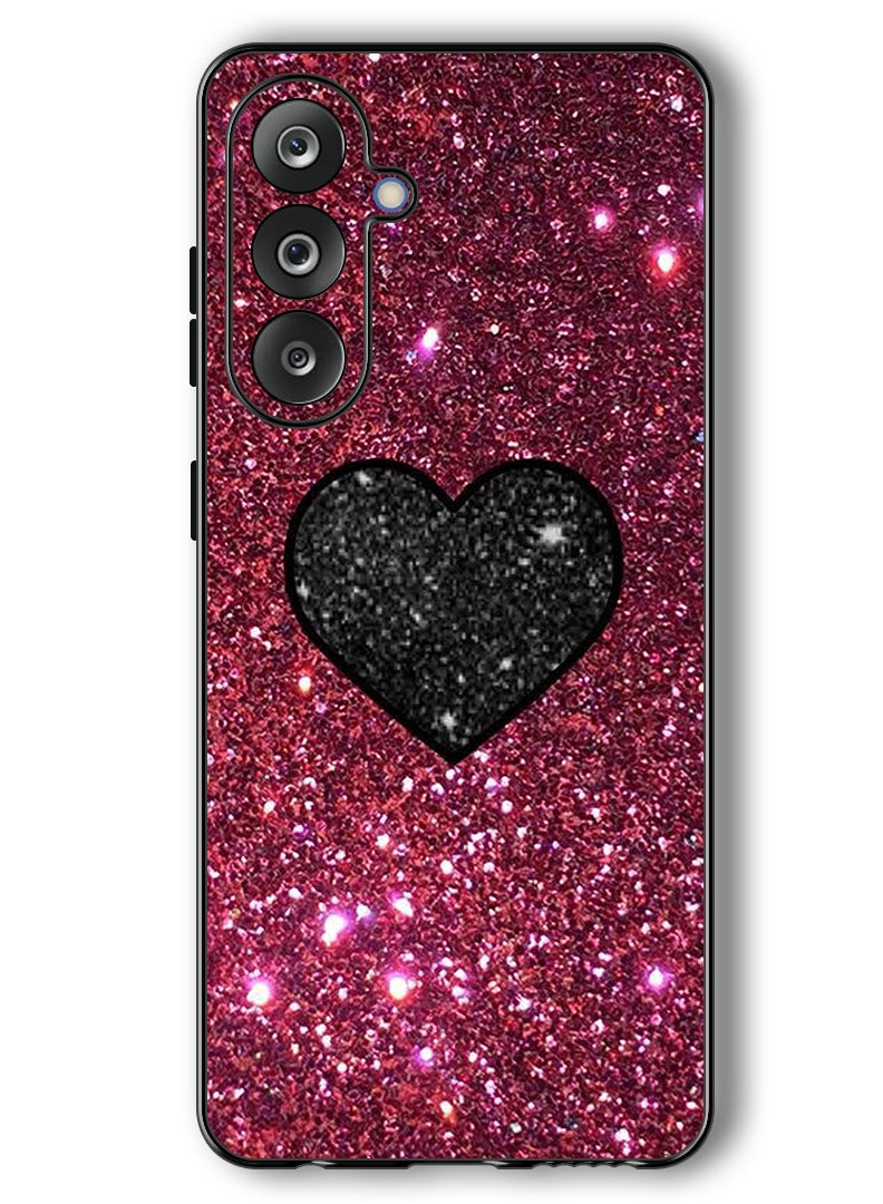 Theodor Case Compatible with Samsung Galaxy F36/ M36 6.7 Inch Protection Shockproof Bumper Cover Black Heart - Image 1