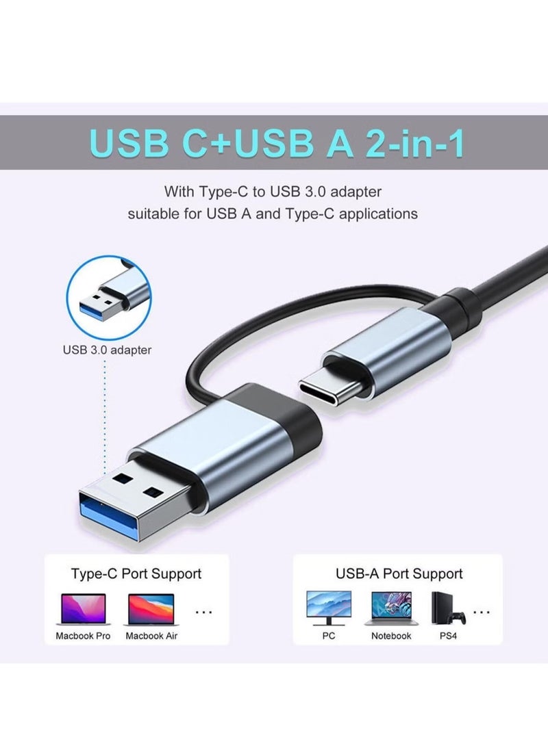 TIGER 8-in-1 Aluminum USB C Hub with USB 3.0, USB 2.0, USB C Ports, SD/TF Card Reader, 3.5mm AUX – USB Splitter for MacBook Pro/Air, PC, Laptop & Tablet Devices  - Image 4