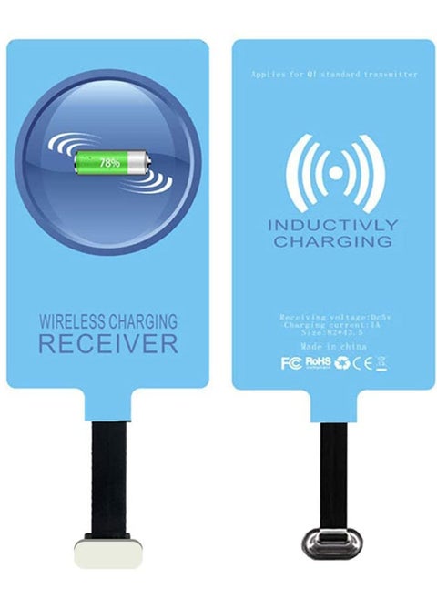 Wireless Charging Receiver USB C Qi Receiver Type C Wireless Charger Compatible with Fast Smart Microchip Technology for Samsung Galaxy A20 Fire Tablet Phones Chip Magic Tag