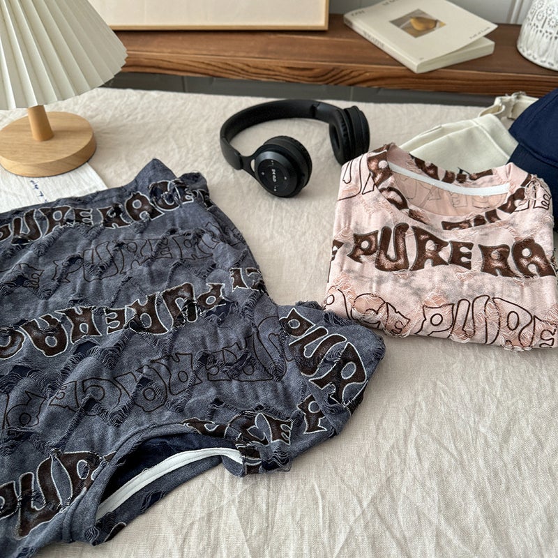 Spring and summer new summer short sleeve full printed English boys round neck Korean children's fashion T-shirt - Image 3