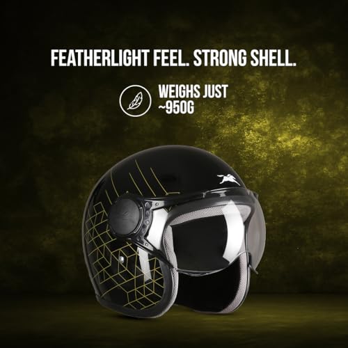 TVS Cruisetown Open Face Helmet � Stylish & Safe Half Face Helmet for Riders | ISI & DOT Certified | Premium Protection for Men & Women | Comfortable, Durable & Lightweight Design with Visor (Black/L) - Image 5