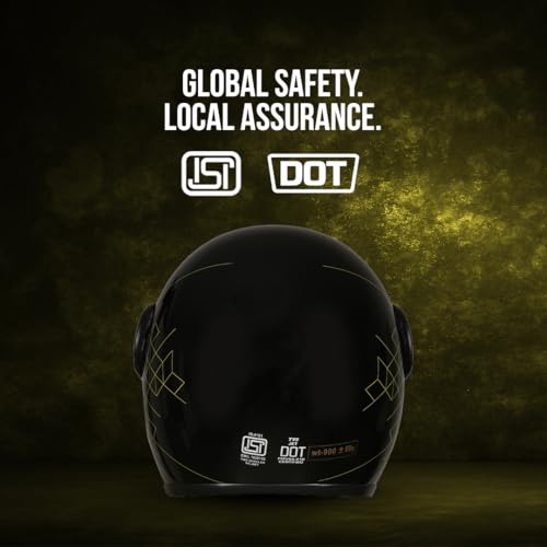 TVS Cruisetown Open Face Helmet � Stylish & Safe Half Face Helmet for Riders | ISI & DOT Certified | Premium Protection for Men & Women | Comfortable, Durable & Lightweight Design with Visor (Black/L) - Image 4