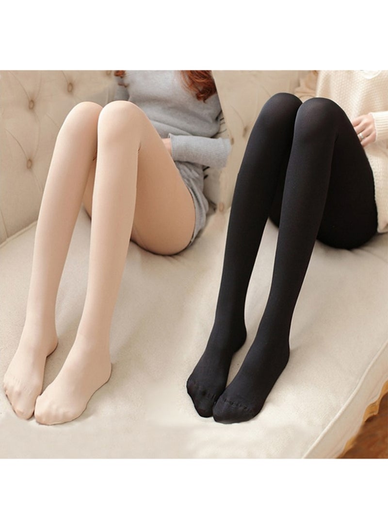 YOUGE 2Pcs Transparent Kylon Compression Stockings 80D Opaque Tights For Women - 80 Denier Pantyhose Solid Tights Black - Image 1