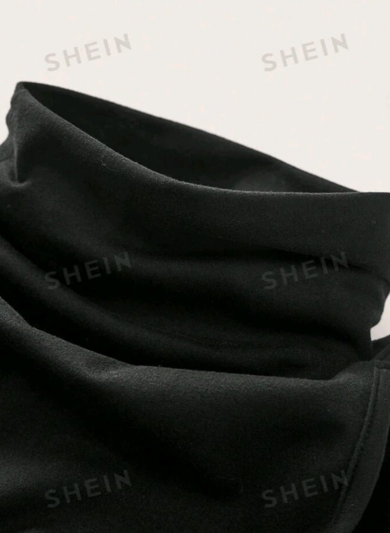 Shein SHEIN Essnce Holiday Sparkly Elegant Black Christmas Tshirt Women Camiseta Manga Larga Turtleneck Pile Neck Sequins Off The Shoulder Long Sleeves Christmas Women Tops Going Out Tops Vacation Tops For Christmas Our Tops Women Turtleneck Off The Shoulder Long Sleeves Simple T-Shirt For Casual Everyday Wear  - Image 2