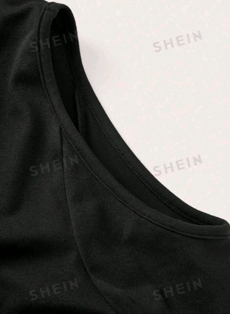 Shein SHEIN Essnce Holiday Sparkly Elegant Black Christmas Tshirt Women Camiseta Manga Larga Turtleneck Pile Neck Sequins Off The Shoulder Long Sleeves Christmas Women Tops Going Out Tops Vacation Tops For Christmas Our Tops Women Turtleneck Off The Shoulder Long Sleeves Simple T-Shirt For Casual Everyday Wear  - Image 4