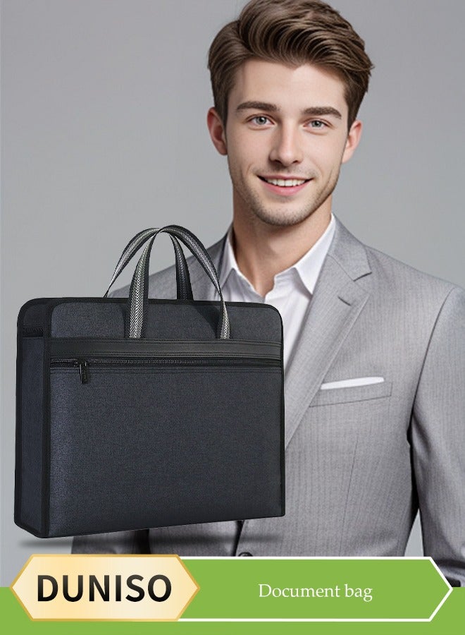 DUNISO Laptop bag, travel business briefcase, portable office handbag, multiple compartments, waterproof and dustproof, suitable for work，travel and outdoor activities，39.5 * 31 * 9.5CM, black ﻿ - Image 1