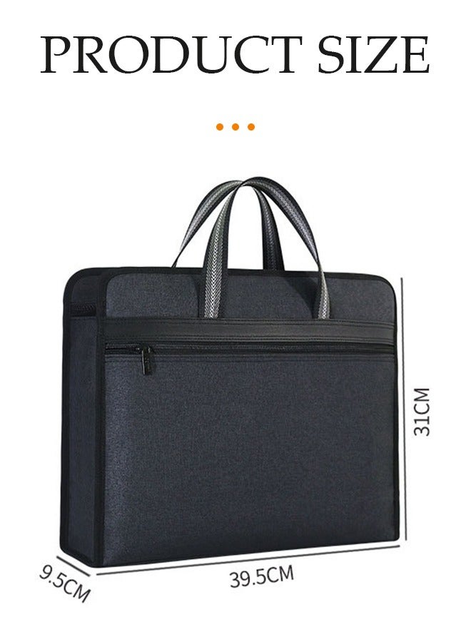 DUNISO Laptop bag, travel business briefcase, portable office handbag, multiple compartments, waterproof and dustproof, suitable for work，travel and outdoor activities，39.5 * 31 * 9.5CM, black ﻿ - Image 2