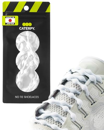 Caterpy RUN - Ultimate No Tie Shoelaces for Adults & Kids - Versatile & Easy-to-Use Shoe Laces - Silky White, Standard, Single Pack - Image 1