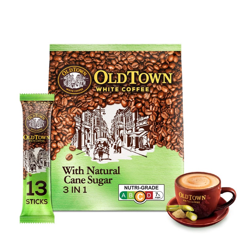 OldTown White Coffee 3in1 Natural, Cane Sugar, 13 sticks x 36 g - Image 3