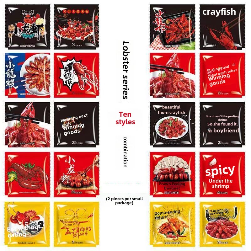 Creative Disposable Gloves, Thick PE, Eco-Friendly Lobster series [2/bag]]