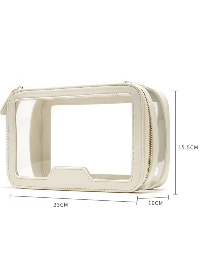 Clear Makeup Case Toiletry Bag Multipurpose Travel Makeup Train Case Portable Cosmetic Organizer Transparent Storage Bag - Image 3