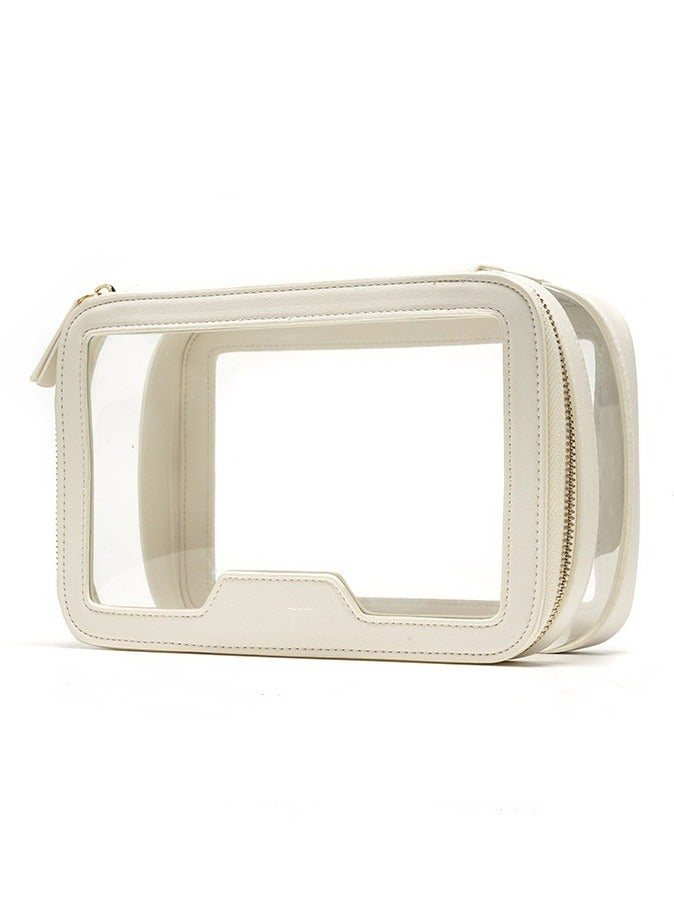 Clear Makeup Case Toiletry Bag Multipurpose Travel Makeup Train Case Portable Cosmetic Organizer Transparent Storage Bag - Image 1