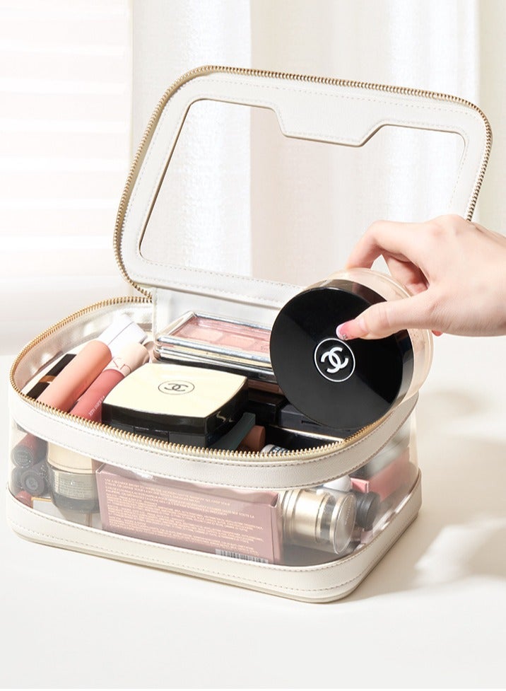 Clear Makeup Case Toiletry Bag Multipurpose Travel Makeup Train Case Portable Cosmetic Organizer Transparent Storage Bag - Image 2