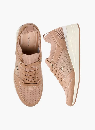 Celeste Women's Textured Lace-Up Wedge Heeled Sneakers