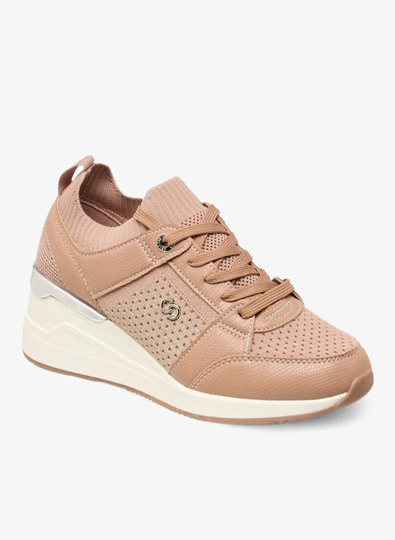 سيليست سنيكرز نسائي بكعب ويدج برباط ونقش