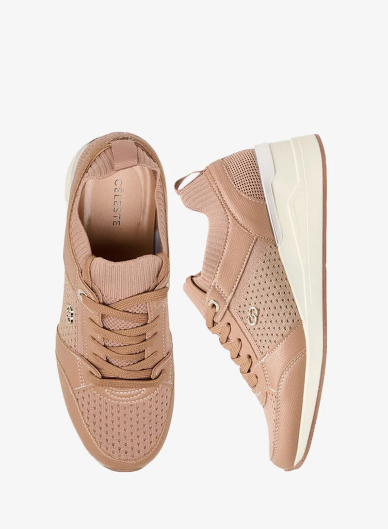 سيليست سنيكرز نسائي بكعب ويدج برباط ونقش