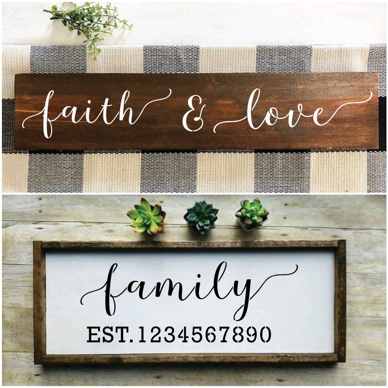 REOLAN Inspirational Stencils for Painting on Wood - 20 Pack Large Inspirational Words Saying Stencil Templates for Wood Signs, Reusable Family Motivational Letter Stencils for Wall Art & Home Decorations - Image 4