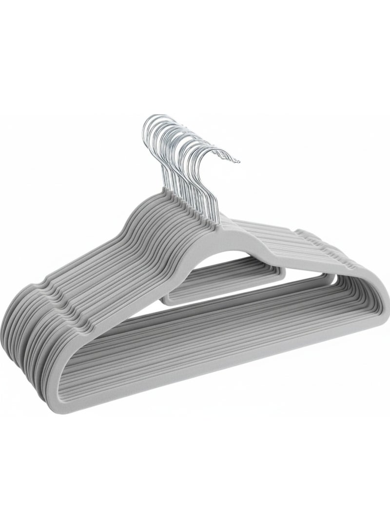 Red Dot Gift®10-Pack Grey Non-Slip Velvet Hangers 42cm With 360 Degree Rotatable Hook - Durable & Slim - Non Slip Hangers for Coat Hangers - Pant Hangers - Image 1