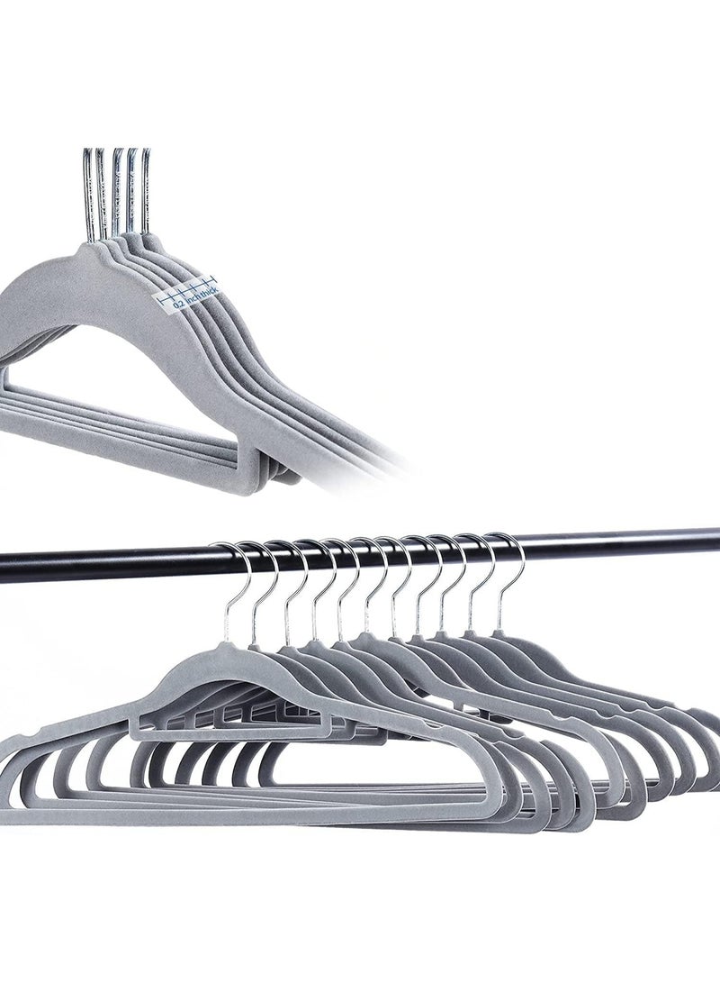 Red Dot Gift®10-Pack Grey Non-Slip Velvet Hangers 42cm With 360 Degree Rotatable Hook - Durable & Slim - Non Slip Hangers for Coat Hangers - Pant Hangers - Image 5