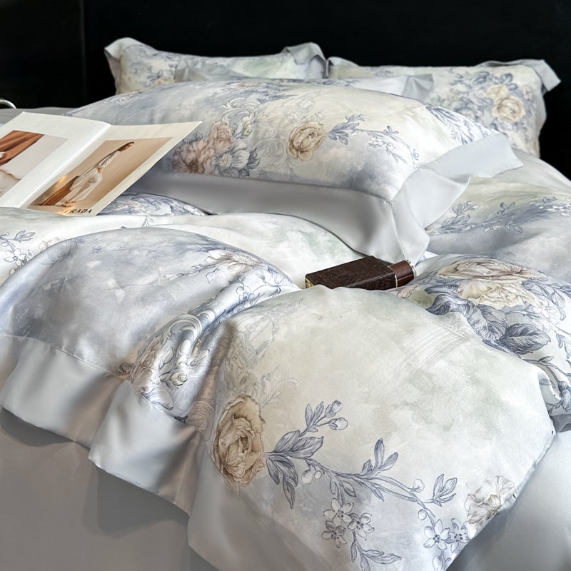 Elegant Years Summer A-Grade Mother-Baby Lyocell Tencel Bedding Set - Luxury Ice Silk Cooling Sheets & Pillowcases for 1.5m Bed - Image 1