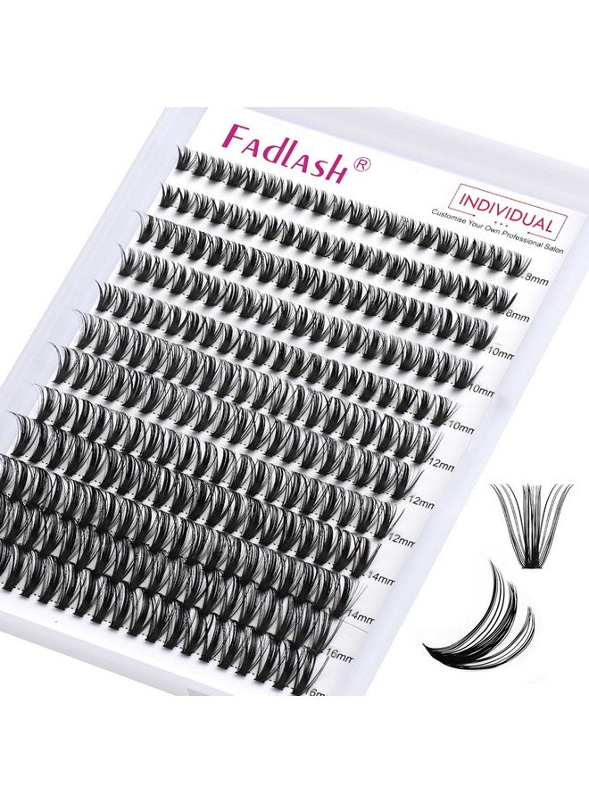 فادلاش رموش متجمعة على شكل D، مجموعات رموش مجعدة، قطع، مجموعات تمديد الرموش، رموش فردية، وصلات رموش ناعمة يمكنك صنعها بنفسك، صينية مختلطة، مجموعات رموش بمظهر طبيعي (50D-0.07D، 8-16 مم) - Image 1