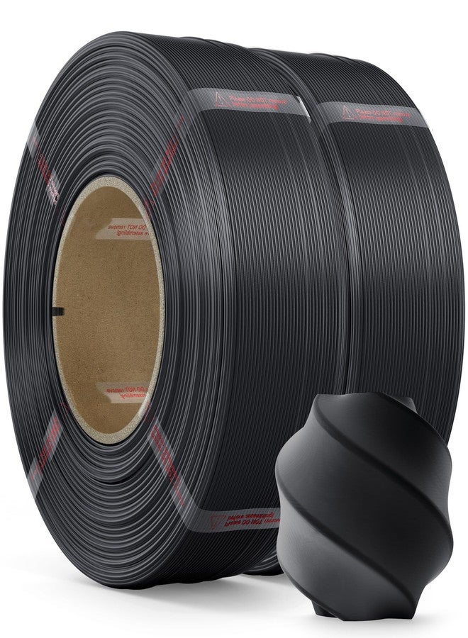 MarsWork PLA Filament 1.75mm PLA 3D Printer Filament(Refill),2kg Refill for Reusable Spools(4.4lbs),Premium Quality 3D Printing Filament for Bambu lab 3D Printers,Black+Black - Image 1