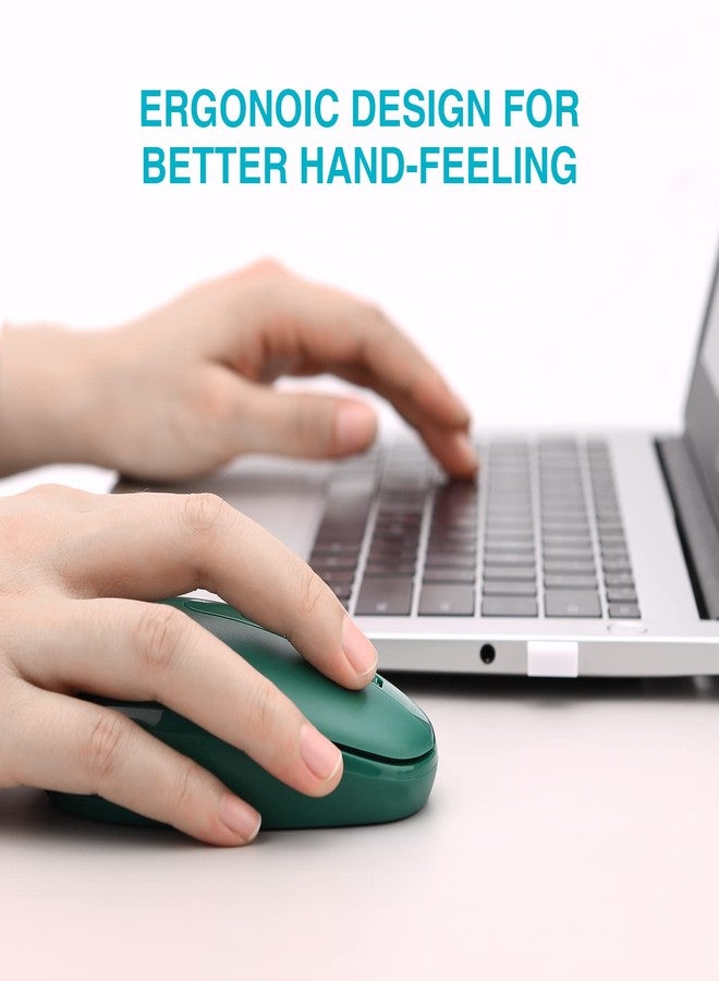 Rii Wireless Mouse RM700 2.4G Silent Mouse,Computer Mouse with USB Nano Receiver for Laptop,PC,Mac,Chromebook,Windows (GREEN) - Image 3