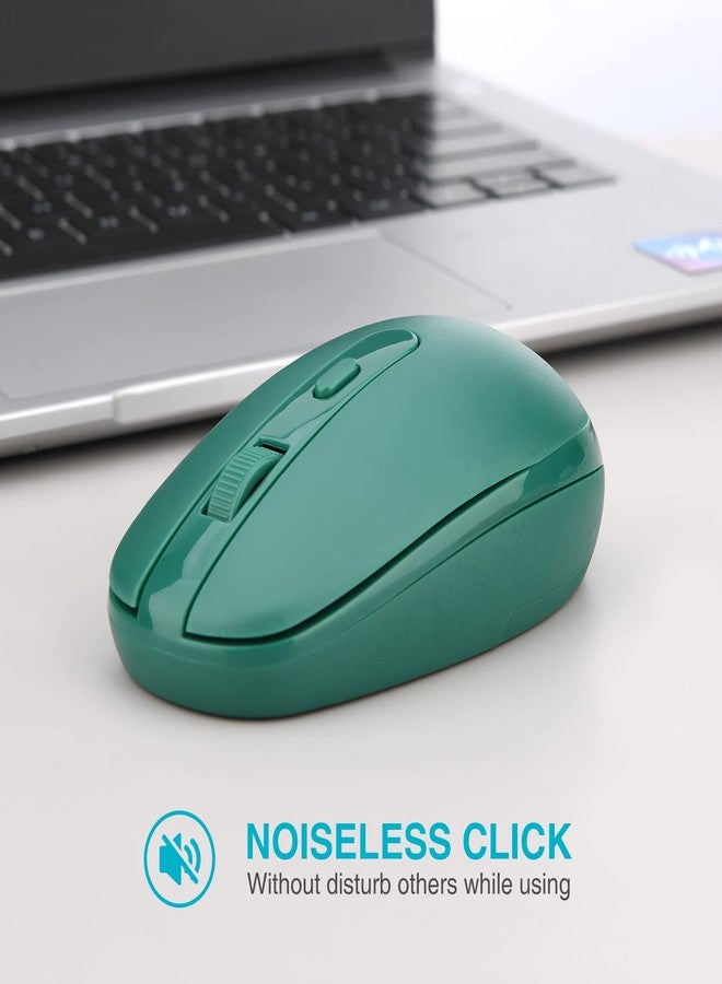 Rii Wireless Mouse RM700 2.4G Silent Mouse,Computer Mouse with USB Nano Receiver for Laptop,PC,Mac,Chromebook,Windows (GREEN) - Image 2