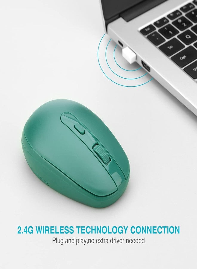 Rii Wireless Mouse RM700 2.4G Silent Mouse,Computer Mouse with USB Nano Receiver for Laptop,PC,Mac,Chromebook,Windows (GREEN) - Image 4