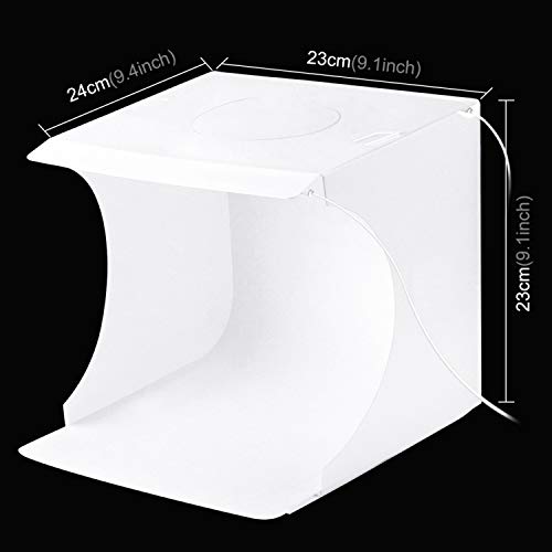 PULUZ Mini Photo Studio Light Box, Portable Folding Photo Light Box with 2 LED Panels and 6 Colors Backdrops,Light Box Photography for Small Size Products - Image 2
